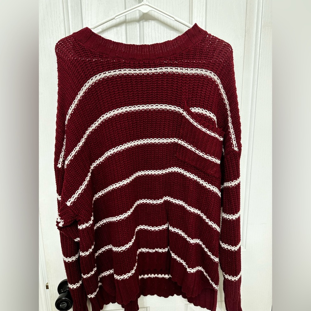 Oversized American Eagle Striped Sweater